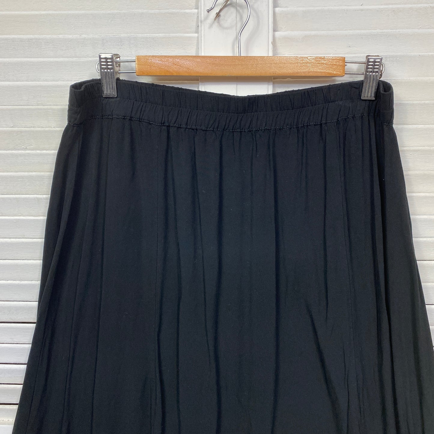 Katies Linen Maxi Skirt Size 14 Black Viscose Long Length