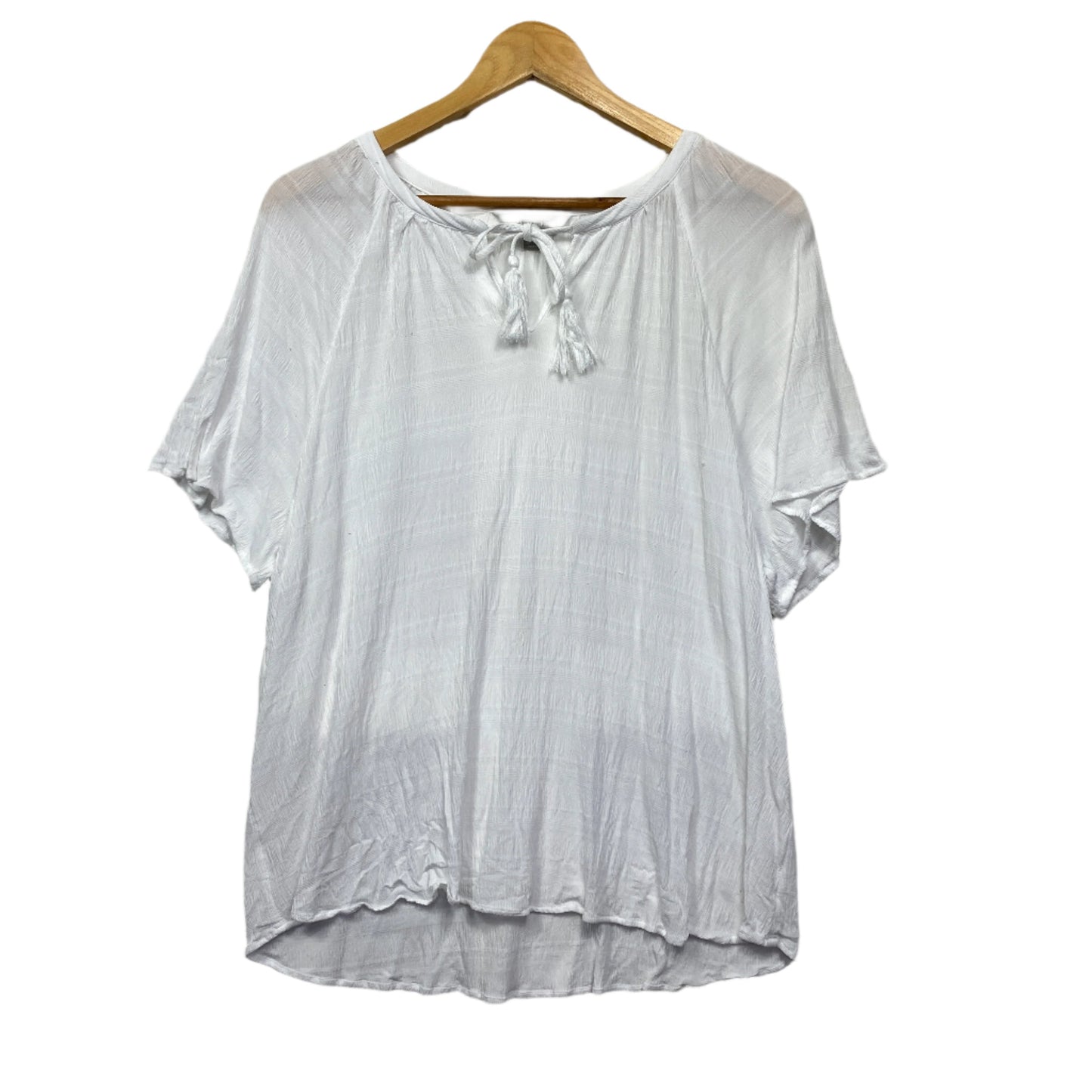 Suzanne Grae Top Size 16 White Short Sleeve