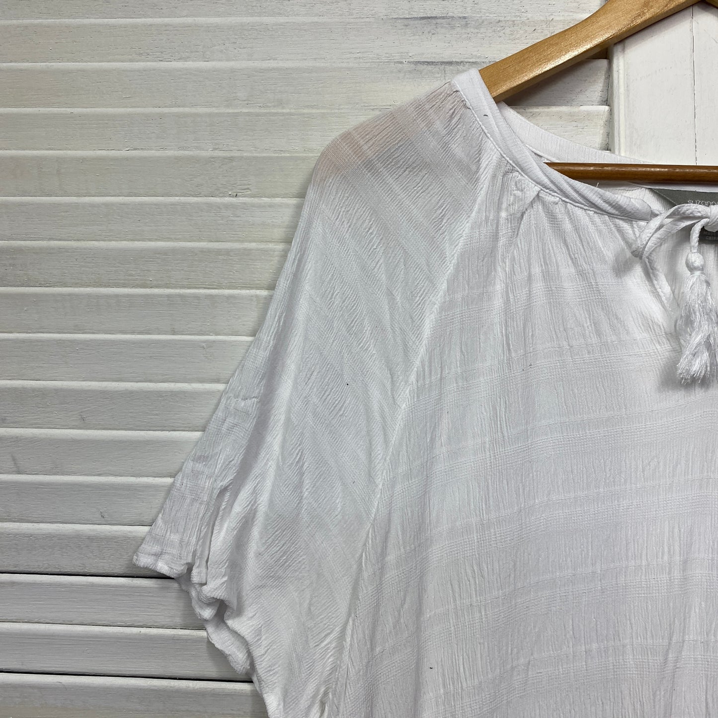 Suzanne Grae Top Size 16 White Short Sleeve