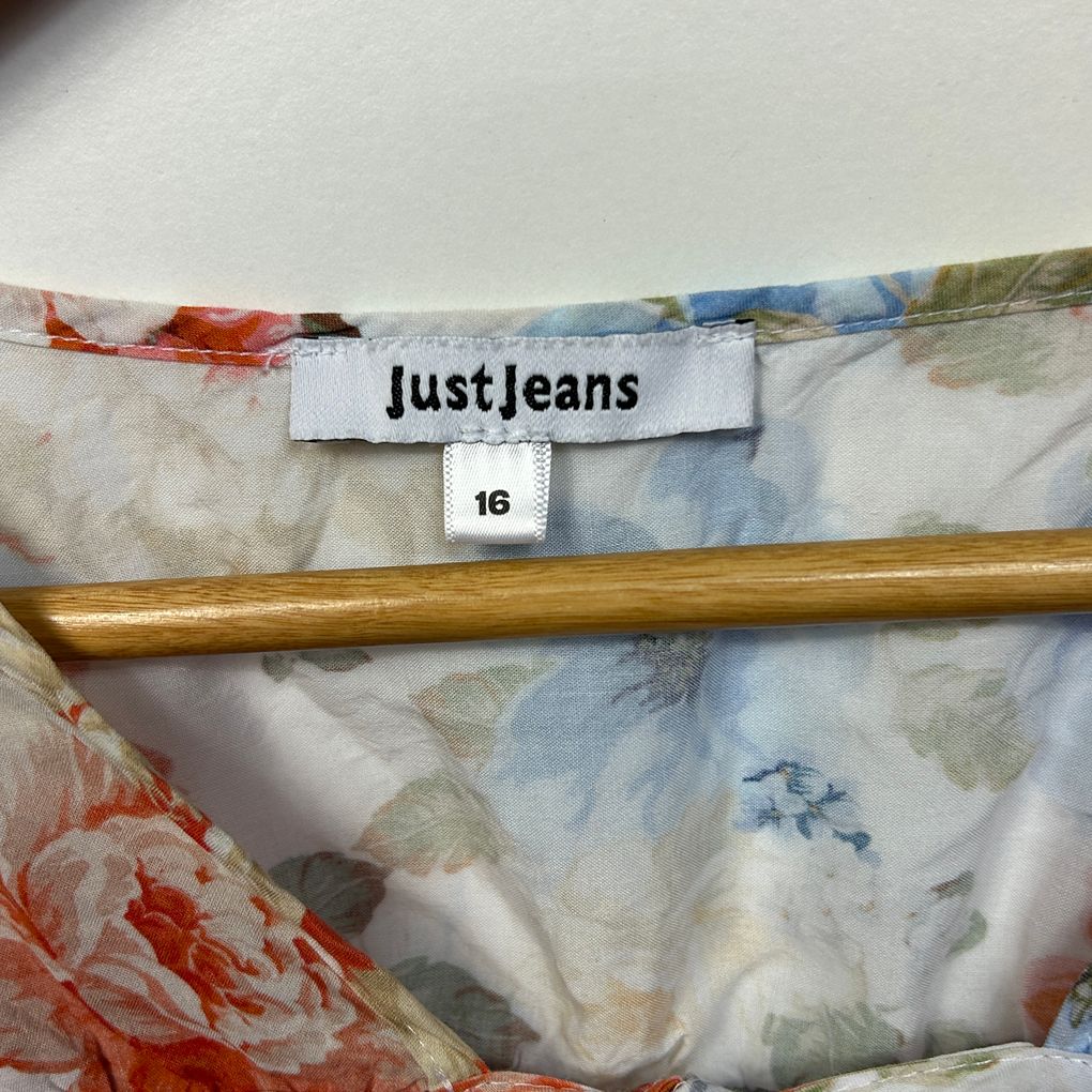 Just Jeans Multicoloured Cotton Top - Size 16