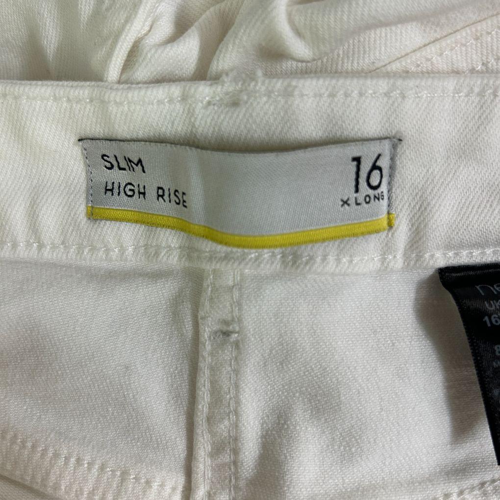 Next Slim High Rise White Jeans - Size 16