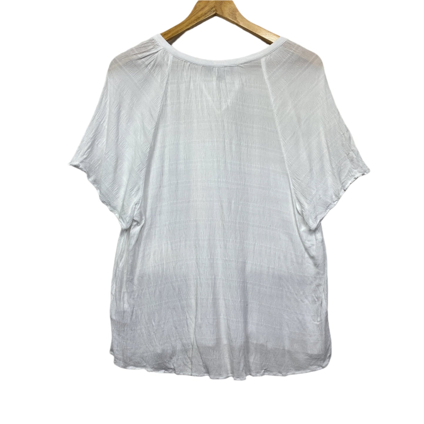 Suzanne Grae Top Size 16 White Short Sleeve