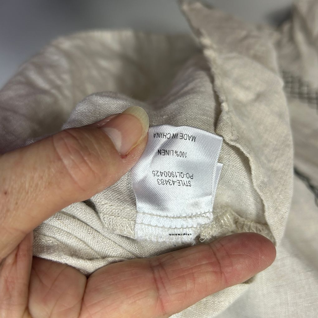 Hammock & Vine Beige Linen Top - Size 14