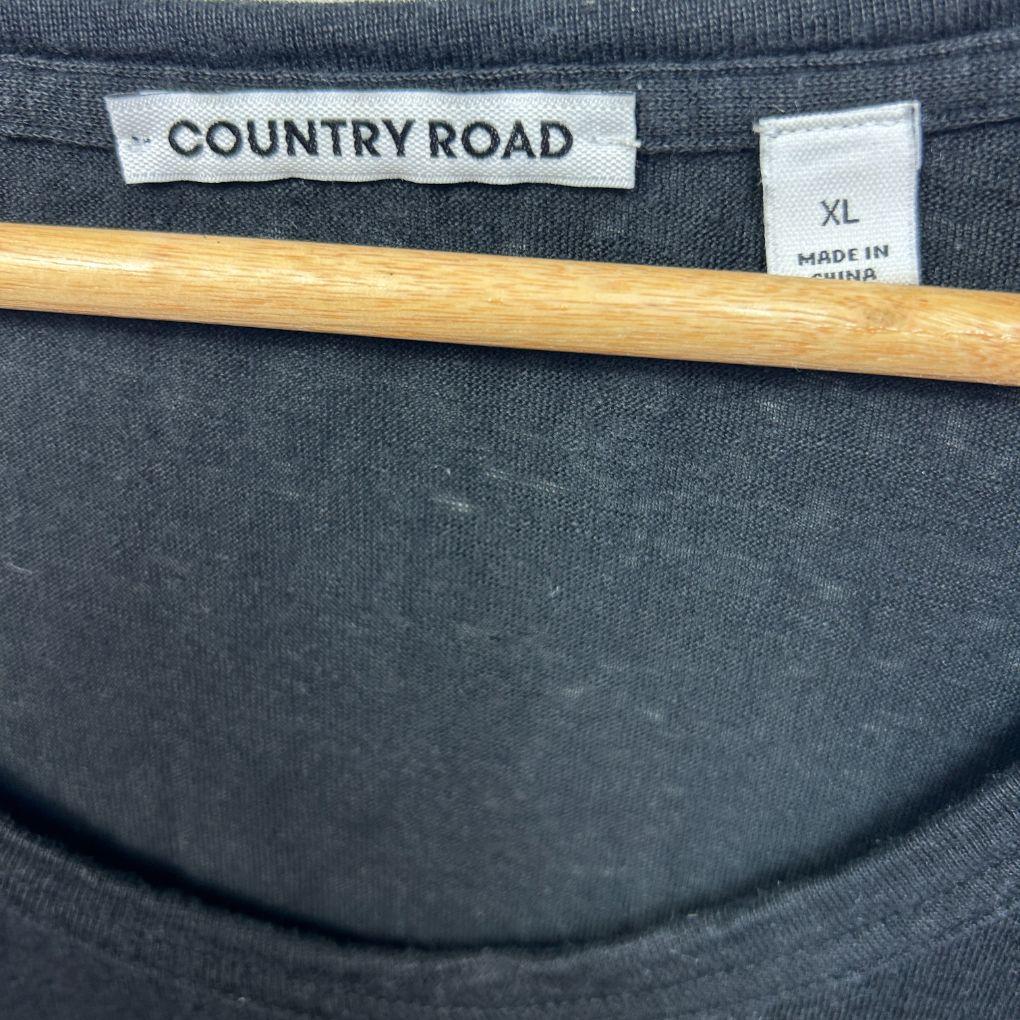 Country Road Black Linen Top - Size XL