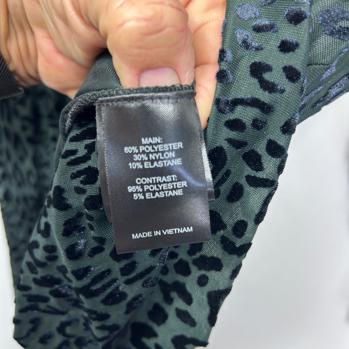 Taking Shape Green Black Leopard Print Velour Tunic Top Layer Dress - Size 24