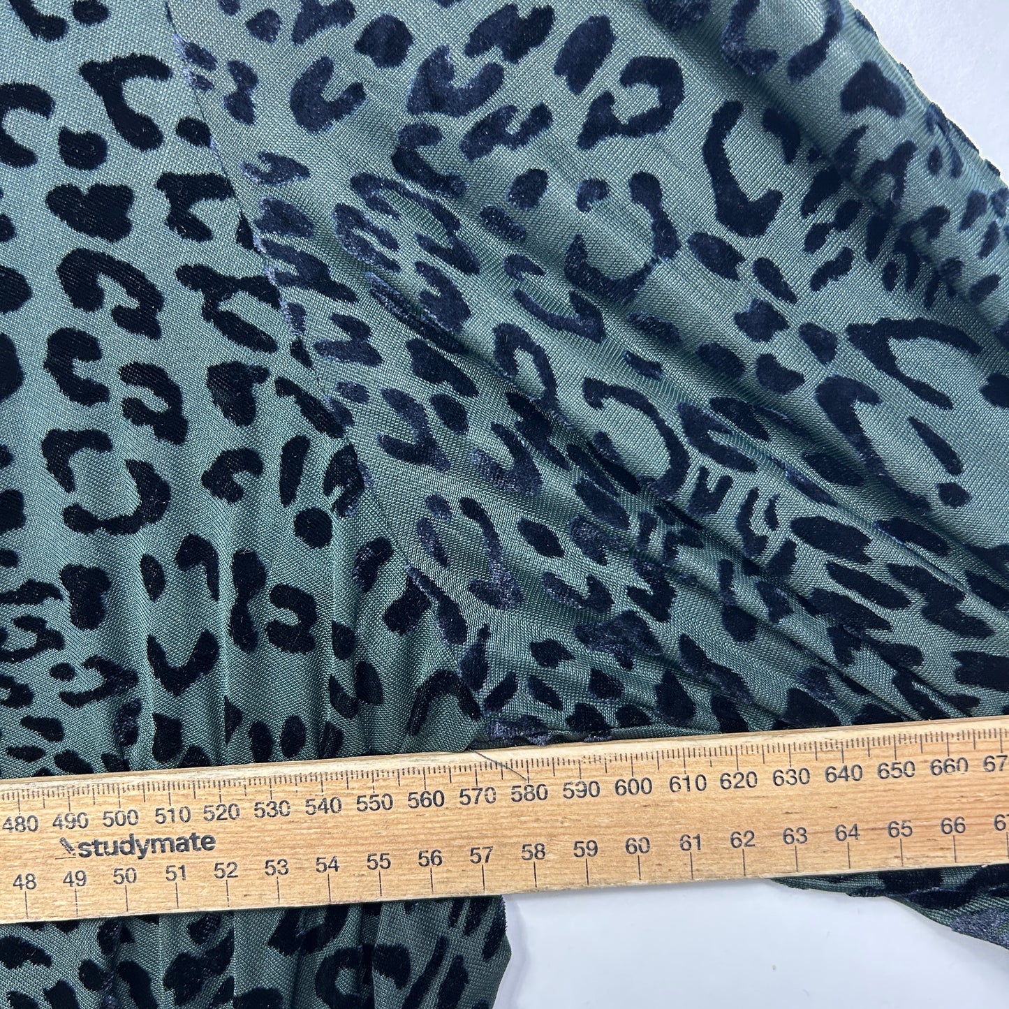 Taking Shape Green Black Leopard Print Velour Tunic Top Layer Dress - Size 24