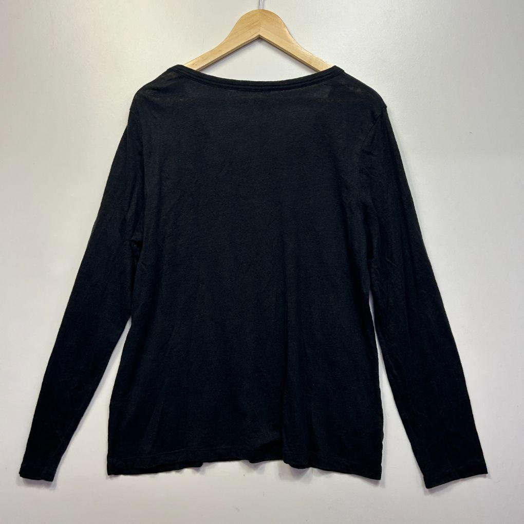 Country Road Black Linen Top - Size XL