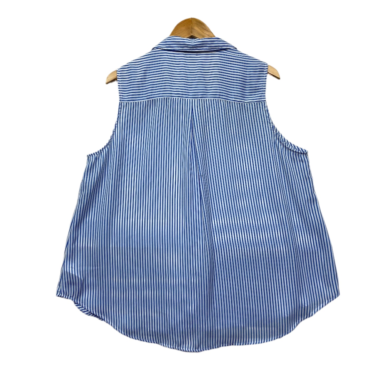 Preview Top Size 20 Plus Sleeveless Button Up Blue White Striped