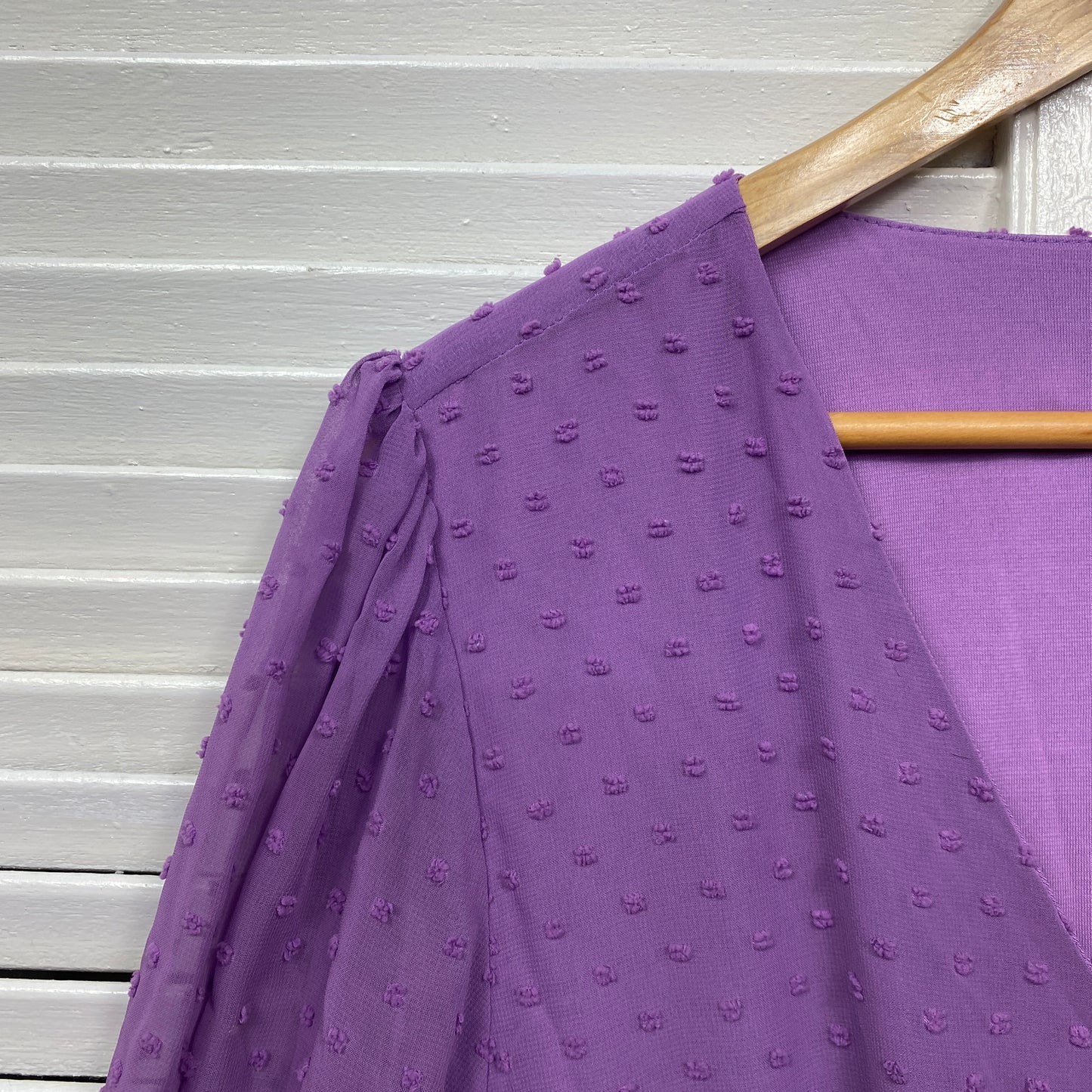 City Chic Wrap Dress Size 22 XL Purple Cocktail Long Sleeve