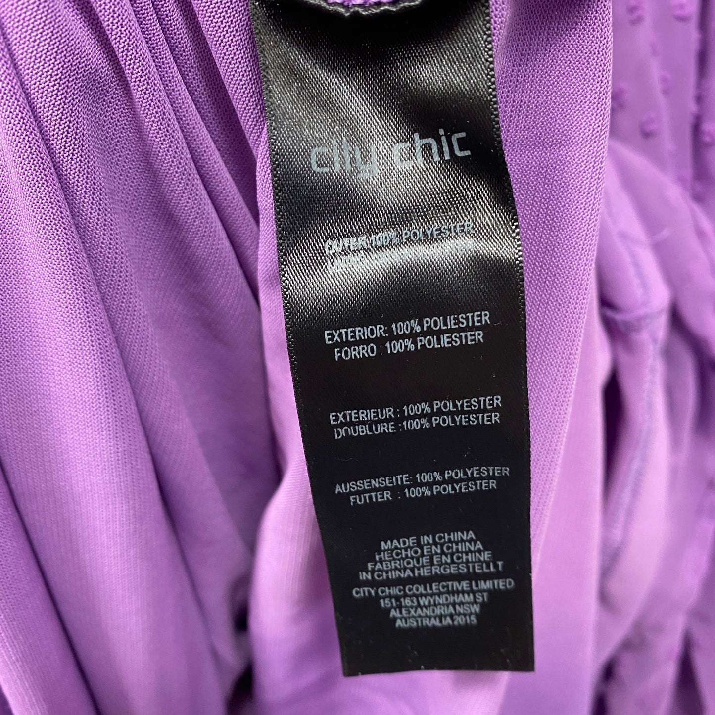 City Chic Wrap Dress Size 22 XL Purple Cocktail Long Sleeve