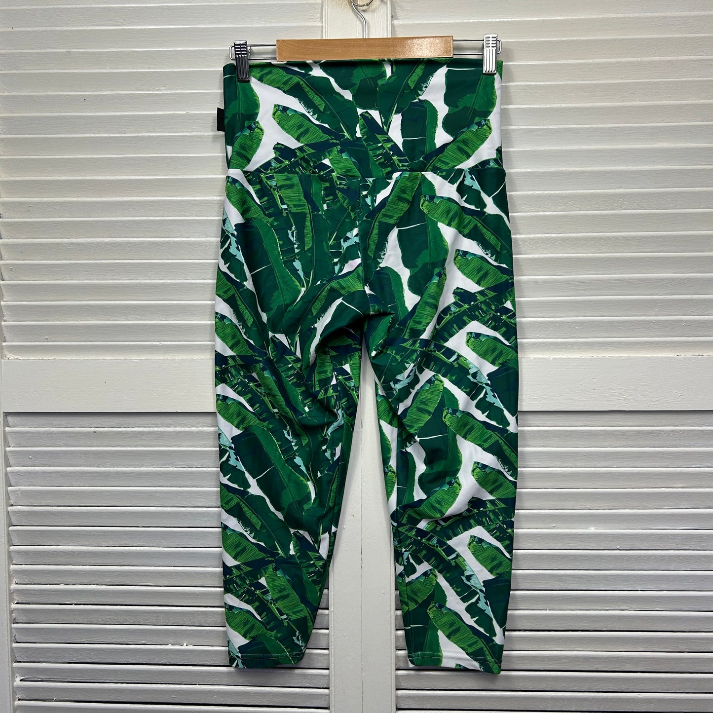 Exoticathletica Leggings Size Large 14 Green Leaf Print