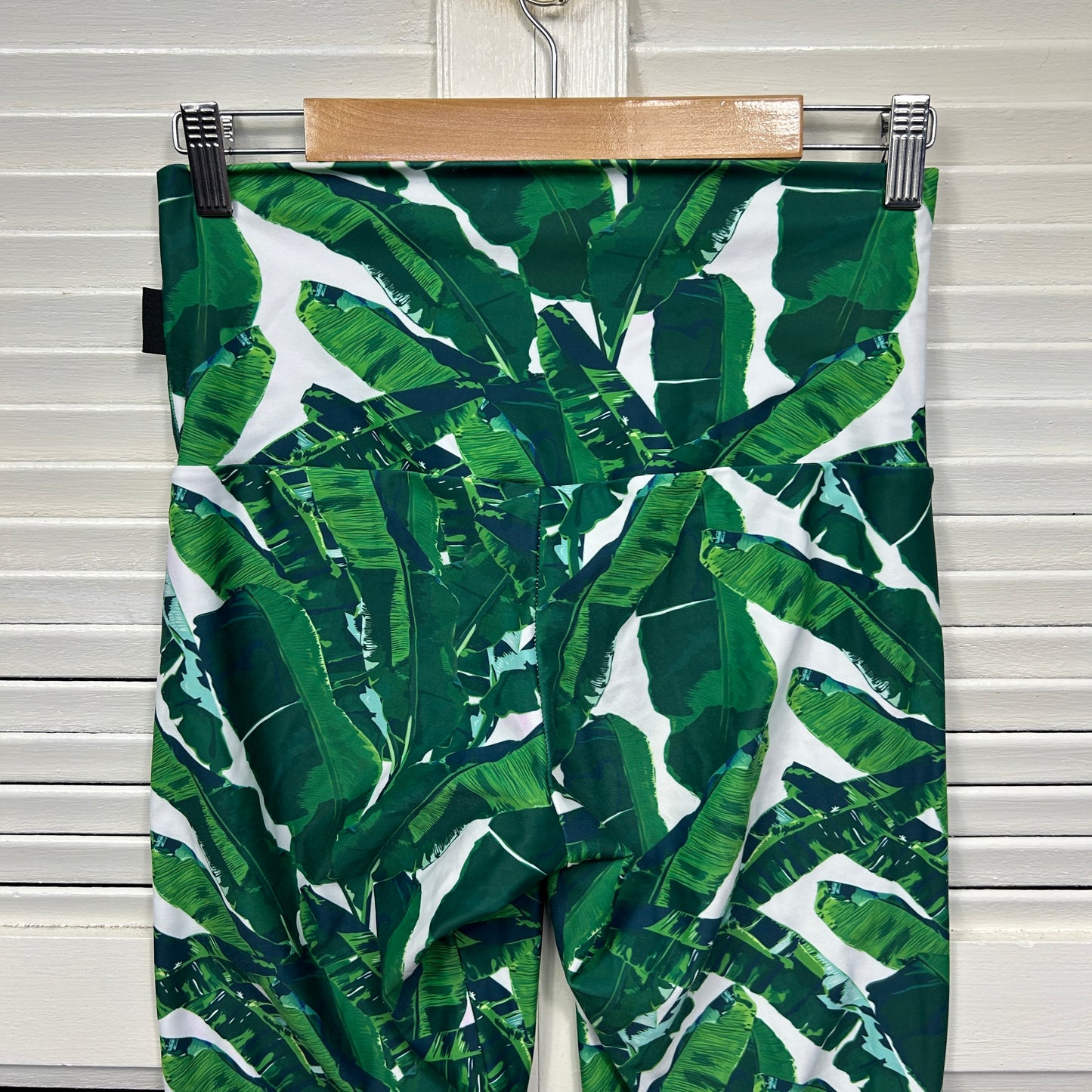 Exoticathletica Leggings Size Large 14 Green Leaf Print