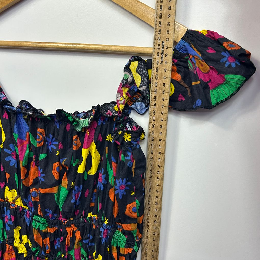 Keshet Cotton Sleeveless Ruffle Boho Blouse Top -  Size L/XL