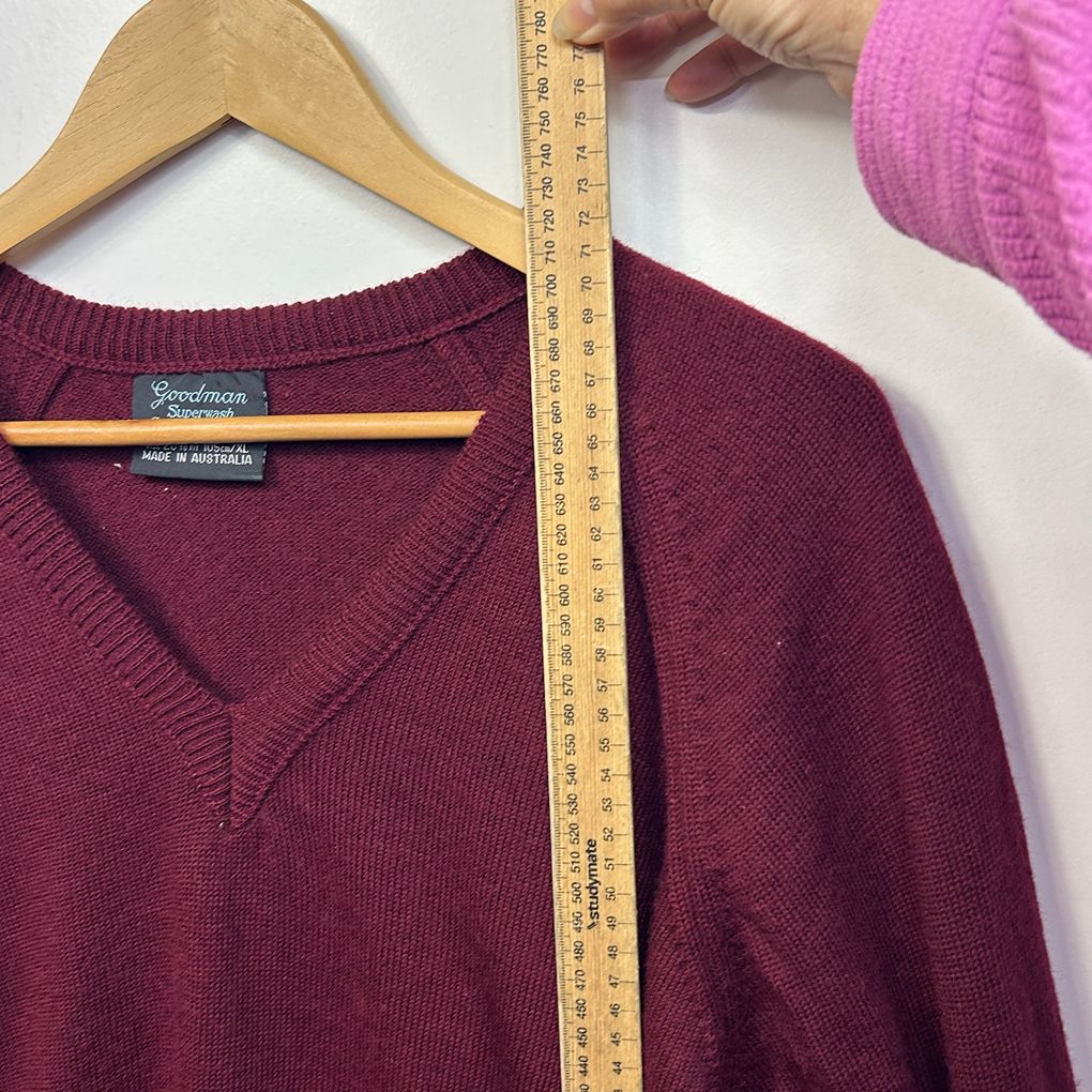 Vintage Goodman Burgundy Wool Jumper - Size 20