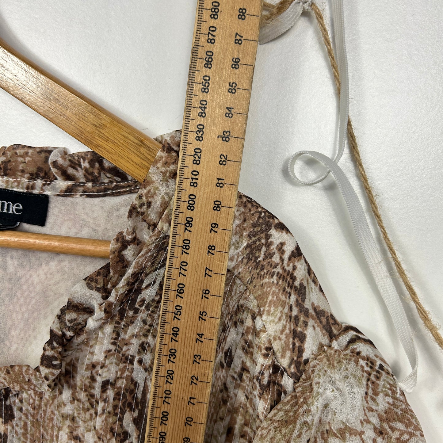 Beme Beige Snake Print Long Sleeve Blouse - Size 26