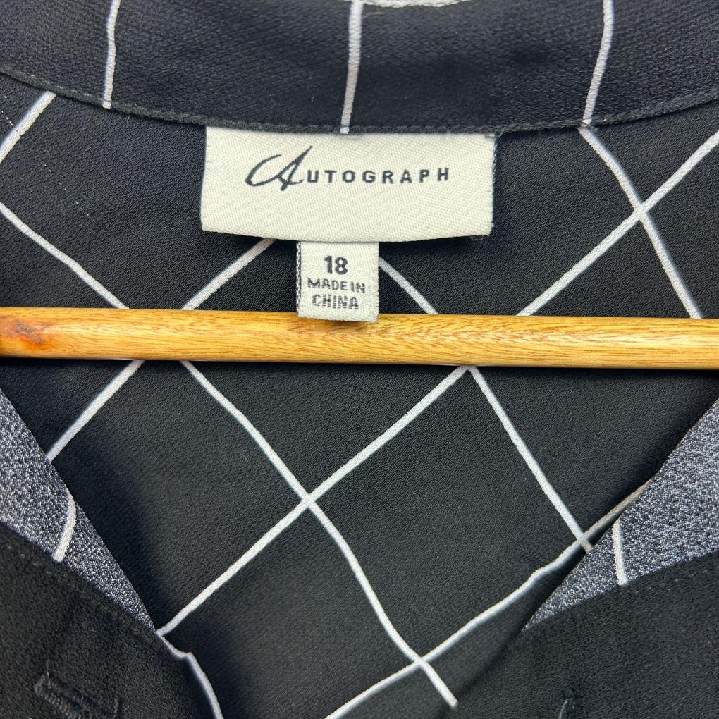 Autograph Black Check Sleeveless Top - Size 18