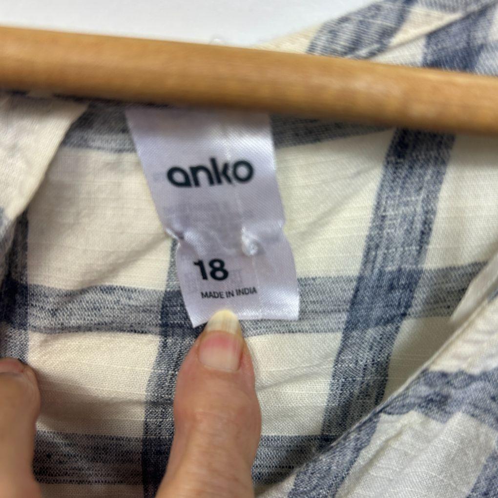 Anko Cream Check Cotton Dress - Size 18