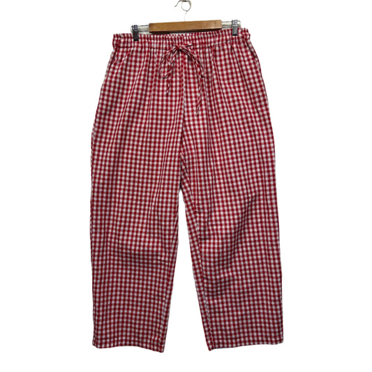 Shein Curve Pants Size 16 18 1XL Red White Gingham Check Pockets