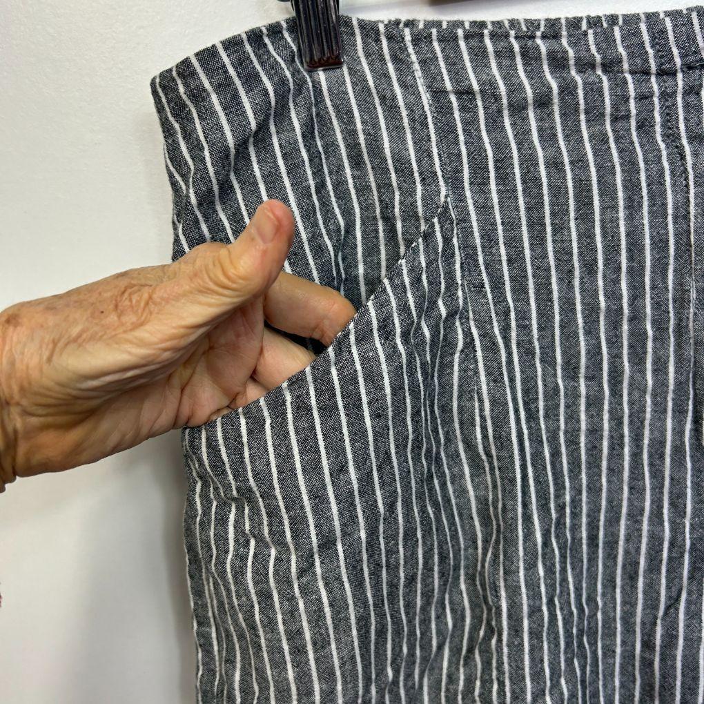 Millers Grey Striped Linen Shorts - Size 20