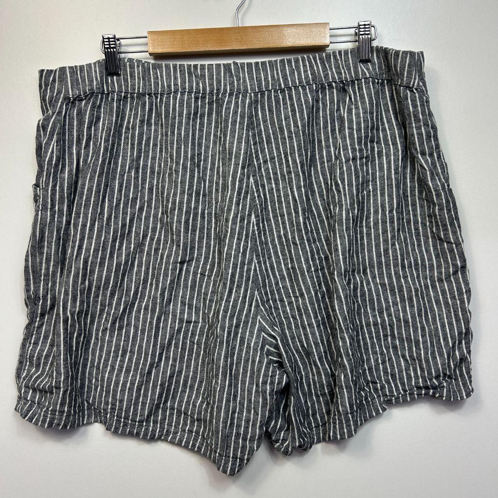 Millers Grey Striped Linen Shorts - Size 20