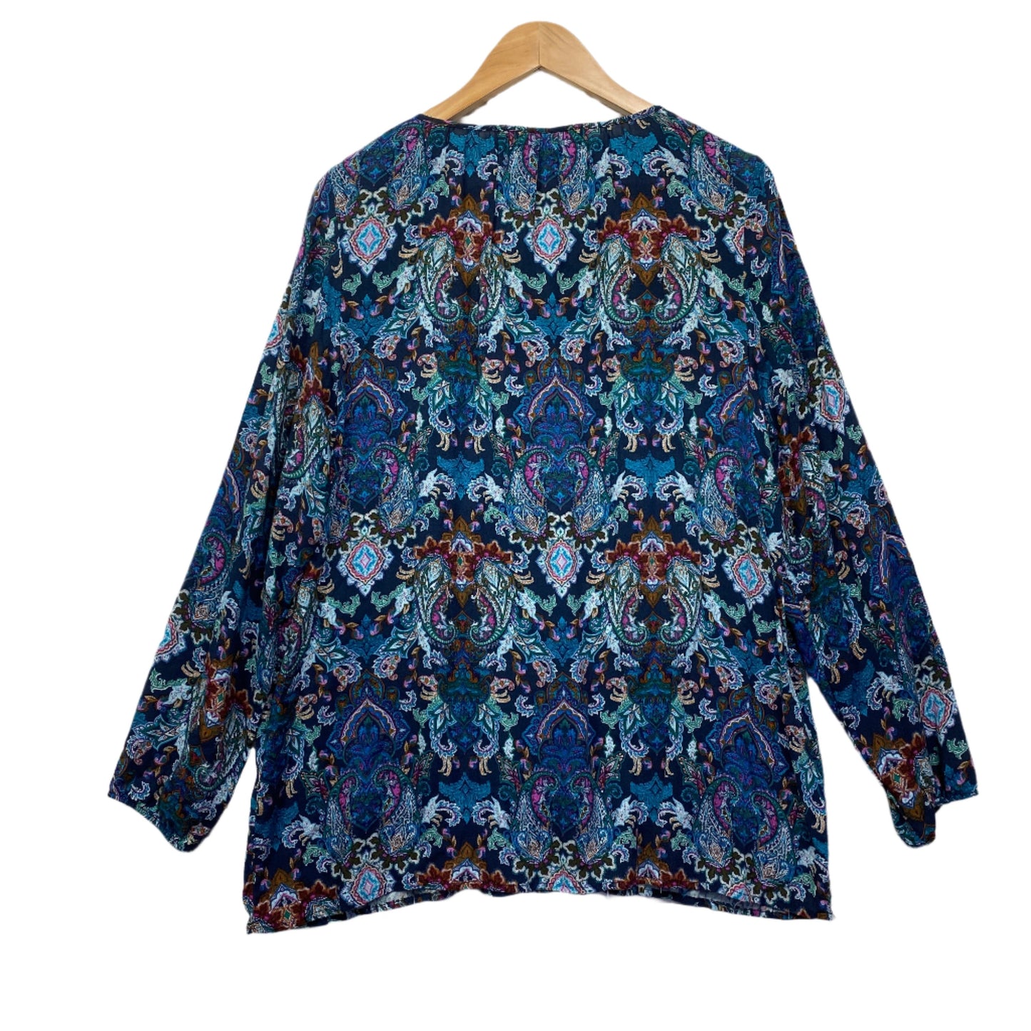 Rivers Top Size 18 Multicoloured Paisley Print Long Sleeve Viscose