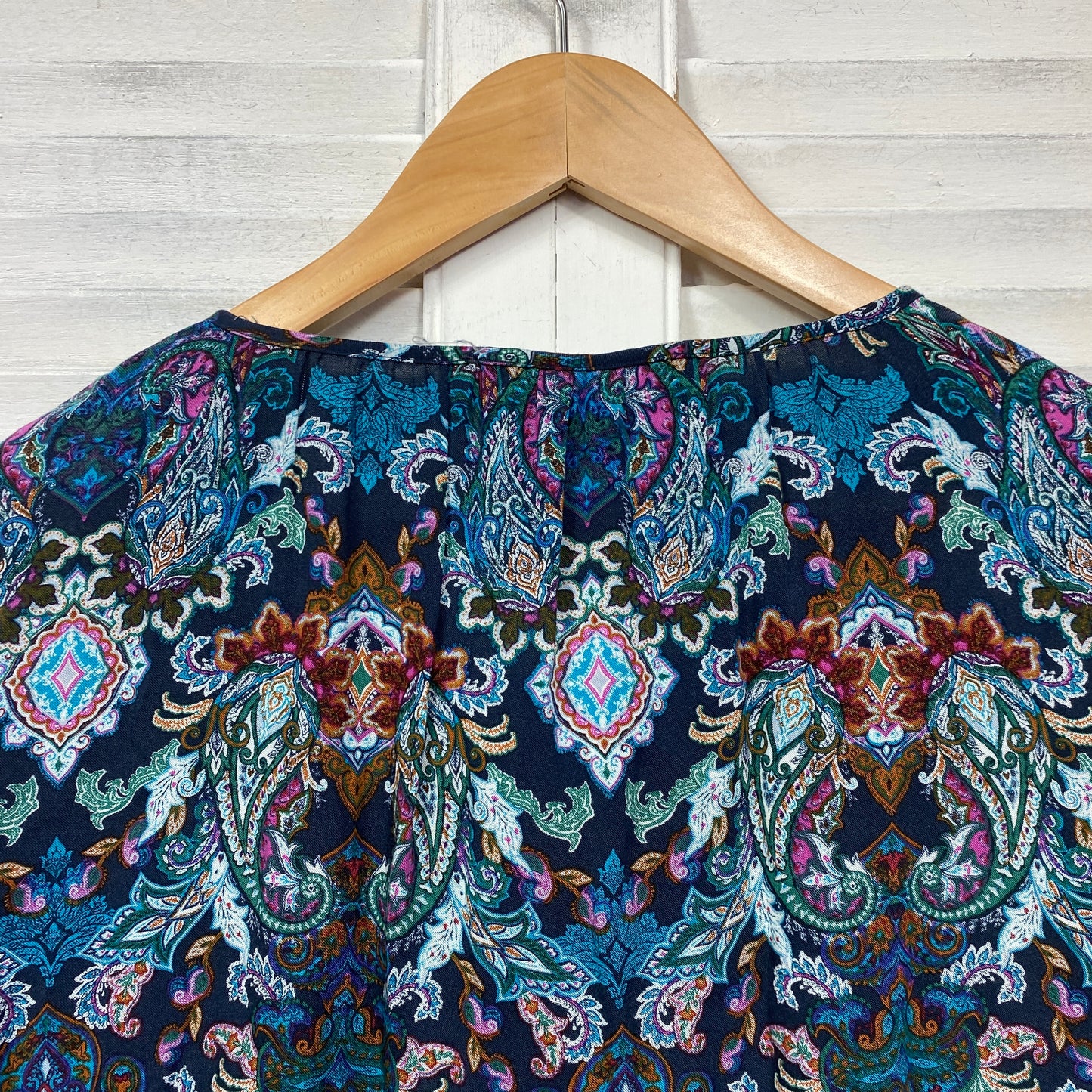 Rivers Top Size 18 Multicoloured Paisley Print Long Sleeve Viscose