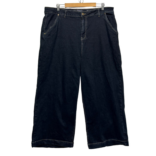 City Chic Harley Jeans Size 22 Black Denim High Rise Crop