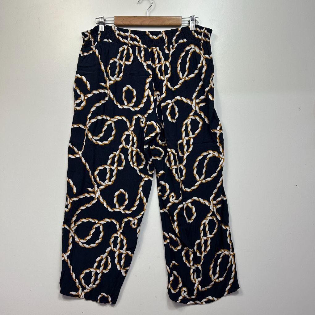 Virtuelle Navy Print Pants - Size 14