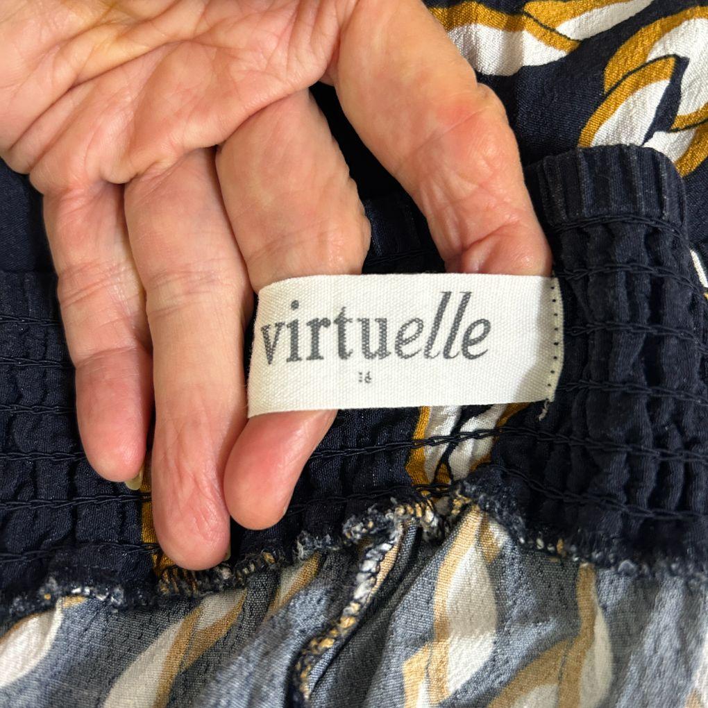 Virtuelle Navy Print Pants - Size 14