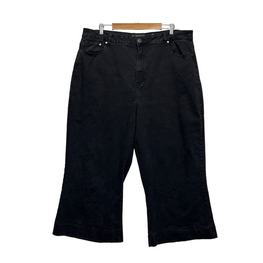 City Chic Harley Jeans Size 22 Black Denim High Rise Crop