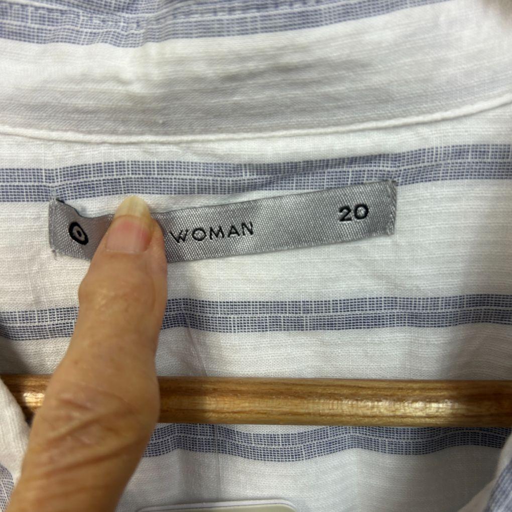Target Grey Stripe Cotton Shirt - Size 20