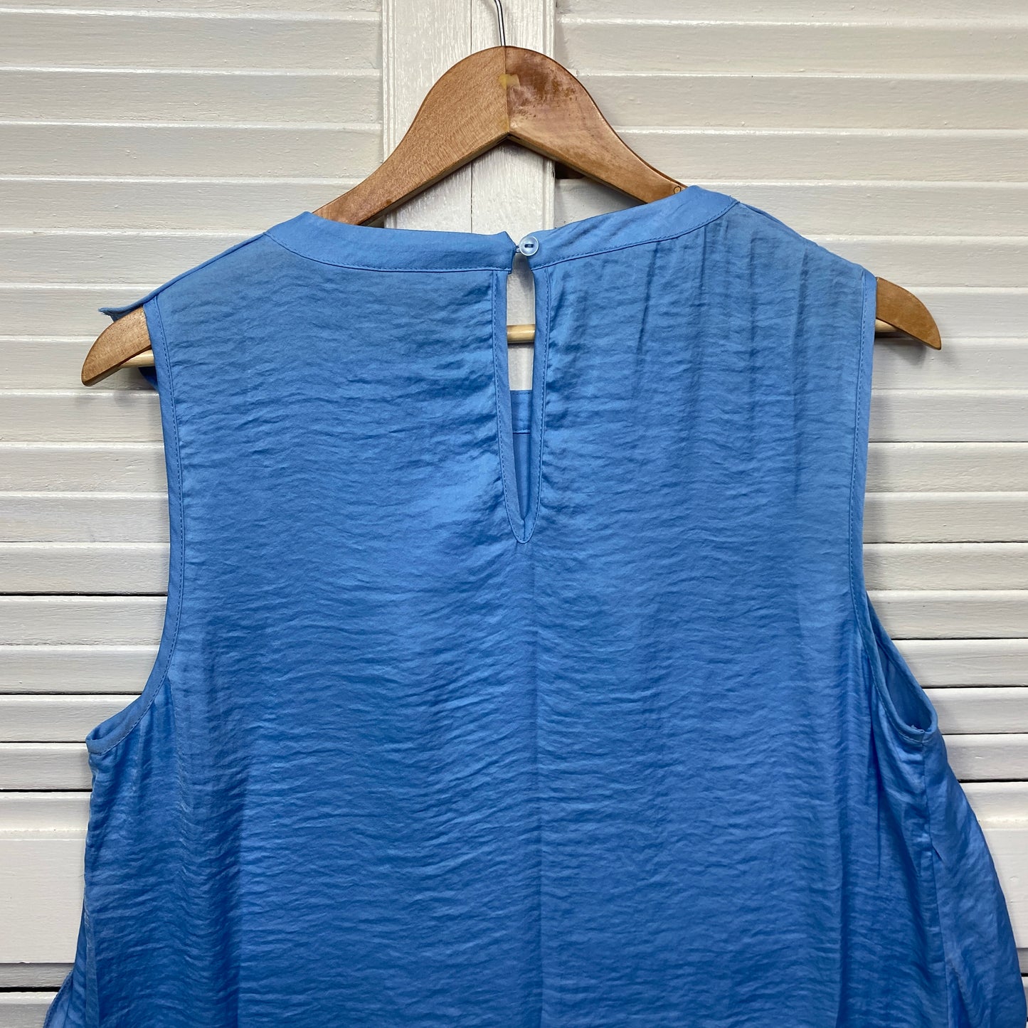 Portmans Top Size 14 Sleeveless Blue Ruffle