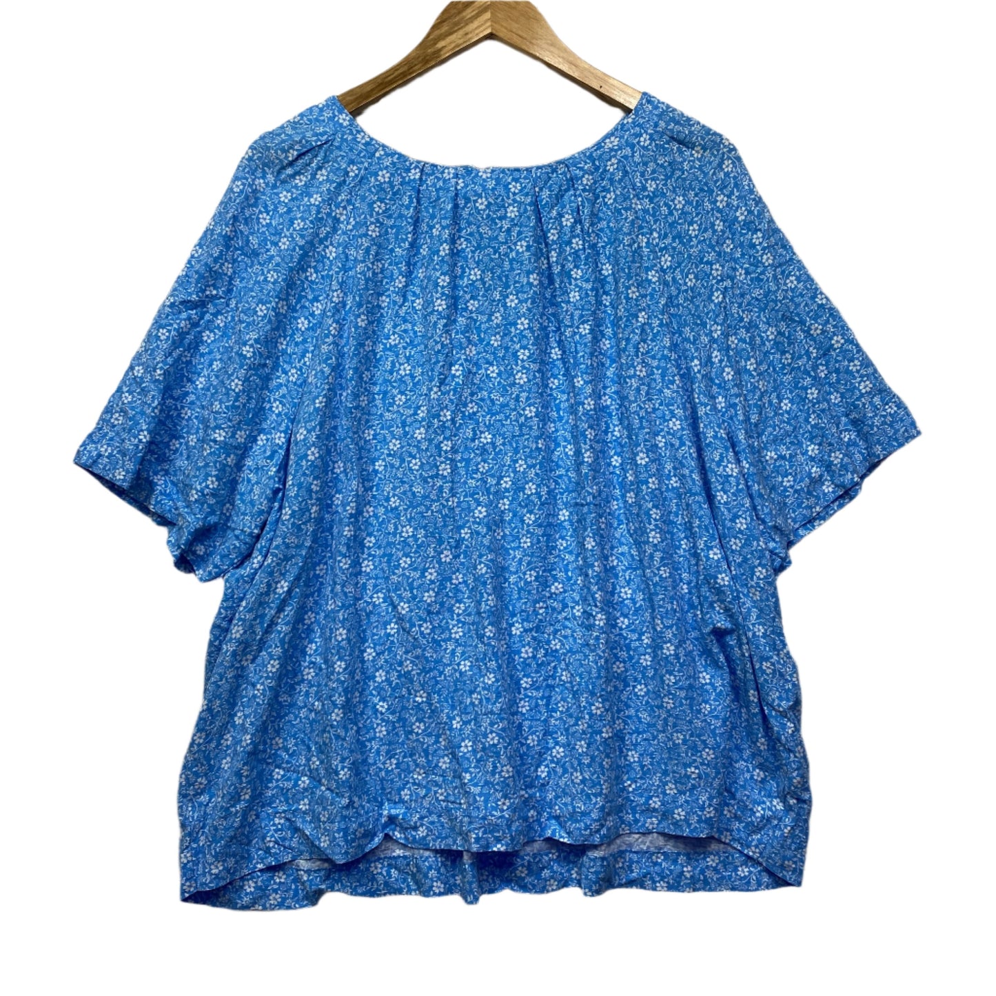 Anko Top Size 20 Blue White Floral Short Sleeve