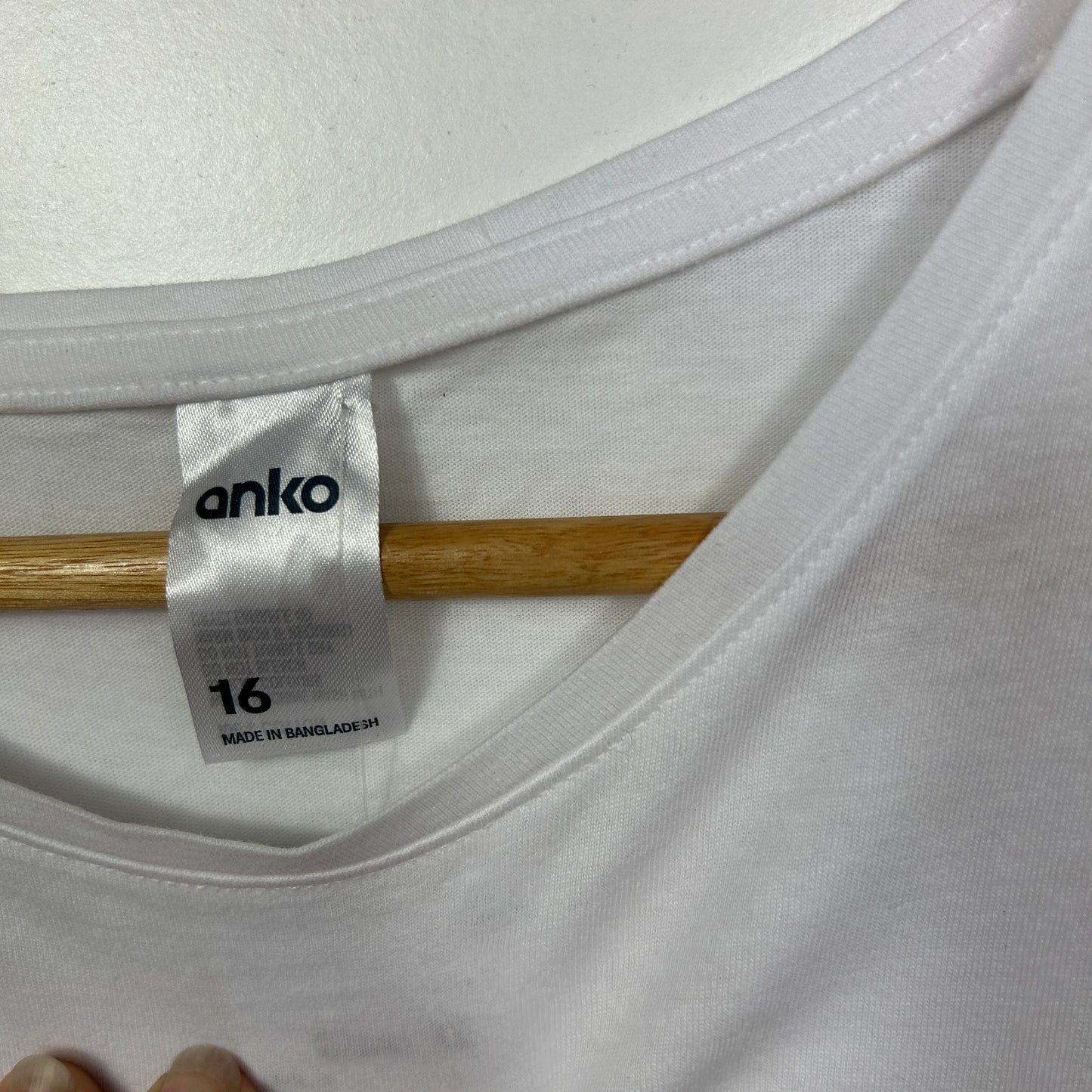 Anko White Basic Tee - Size 16