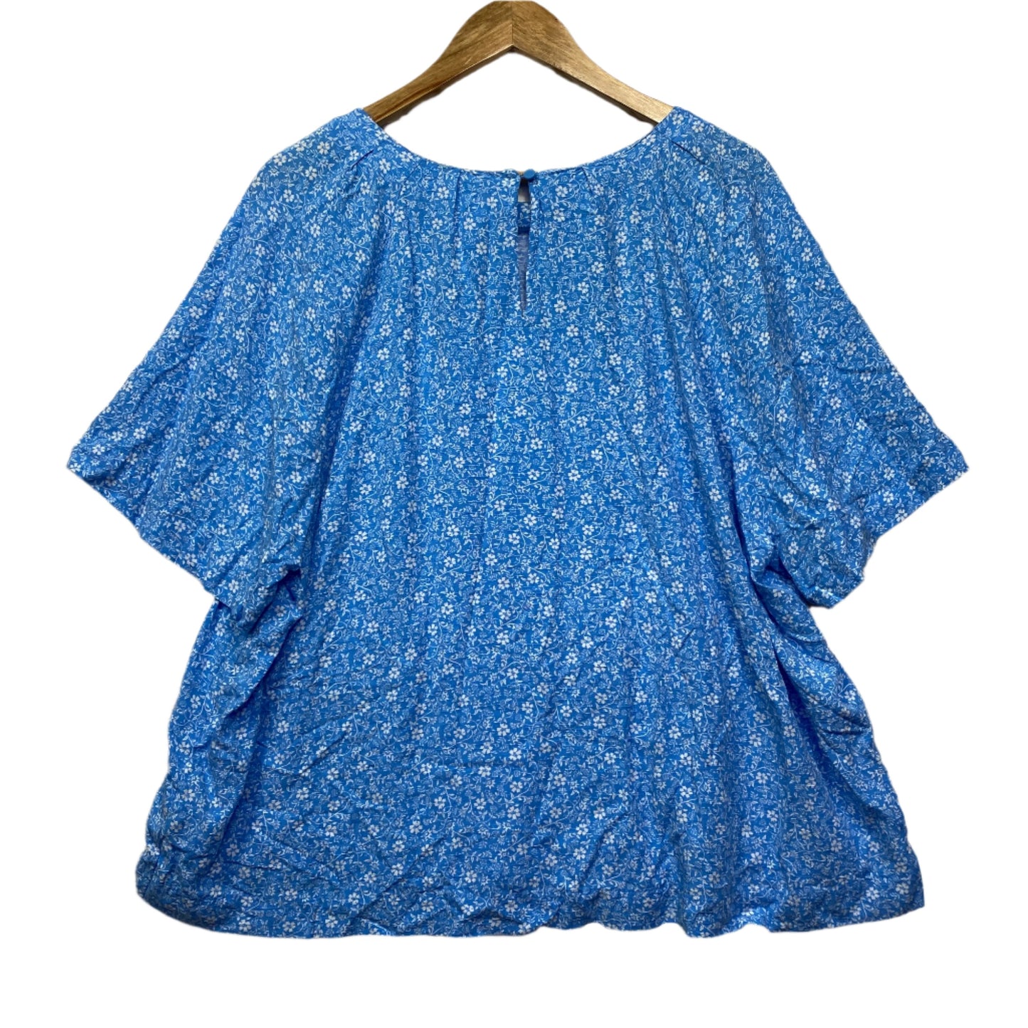 Anko Top Size 20 Blue White Floral Short Sleeve