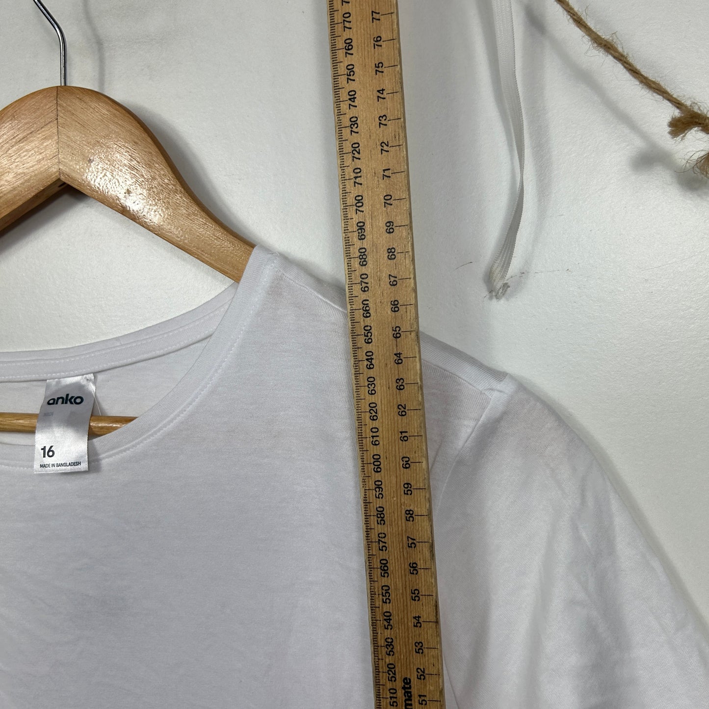 Anko White Basic Tee - Size 16