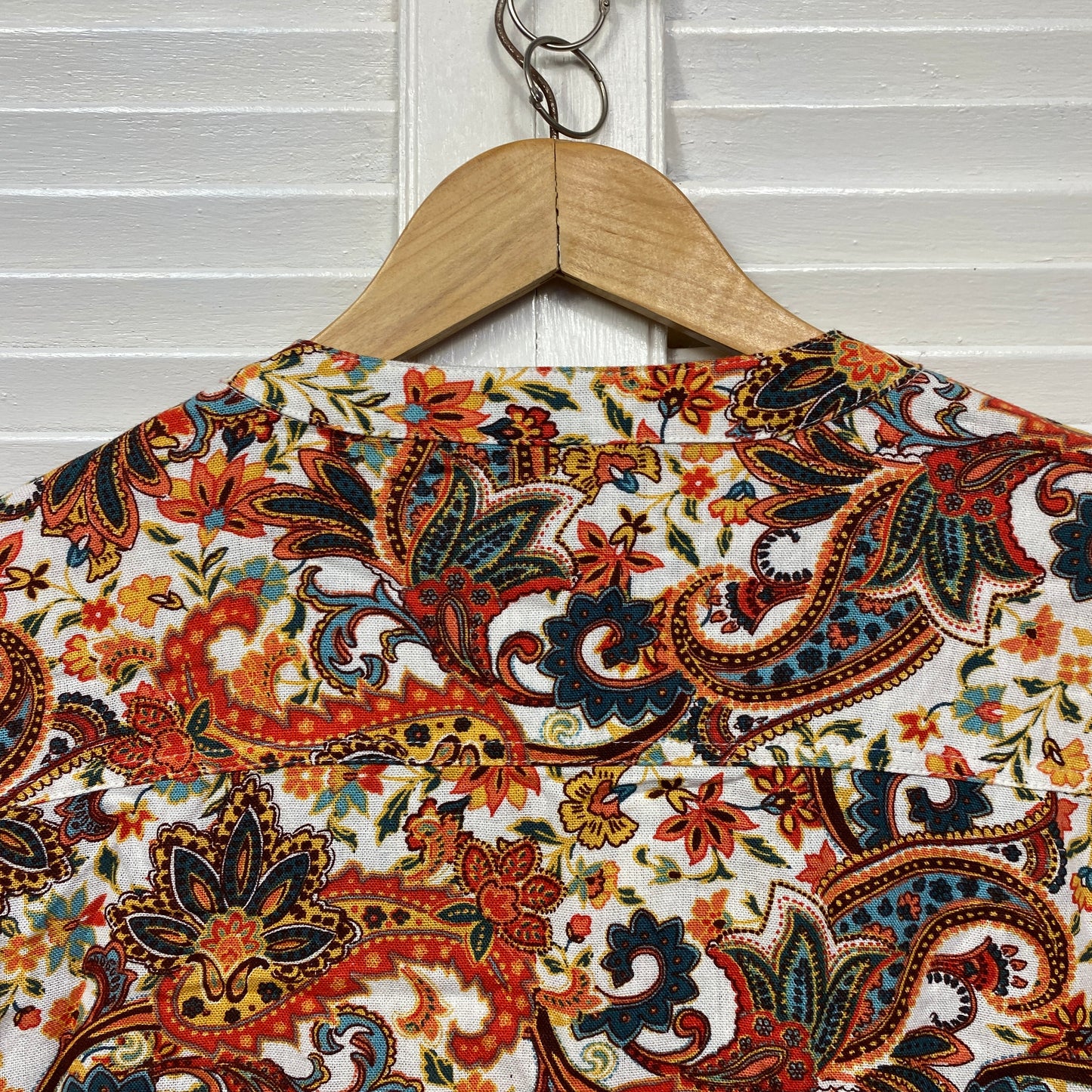 Katies Linen Top Shacket Size 16 Long Sleeve Multicoloured Paisley New