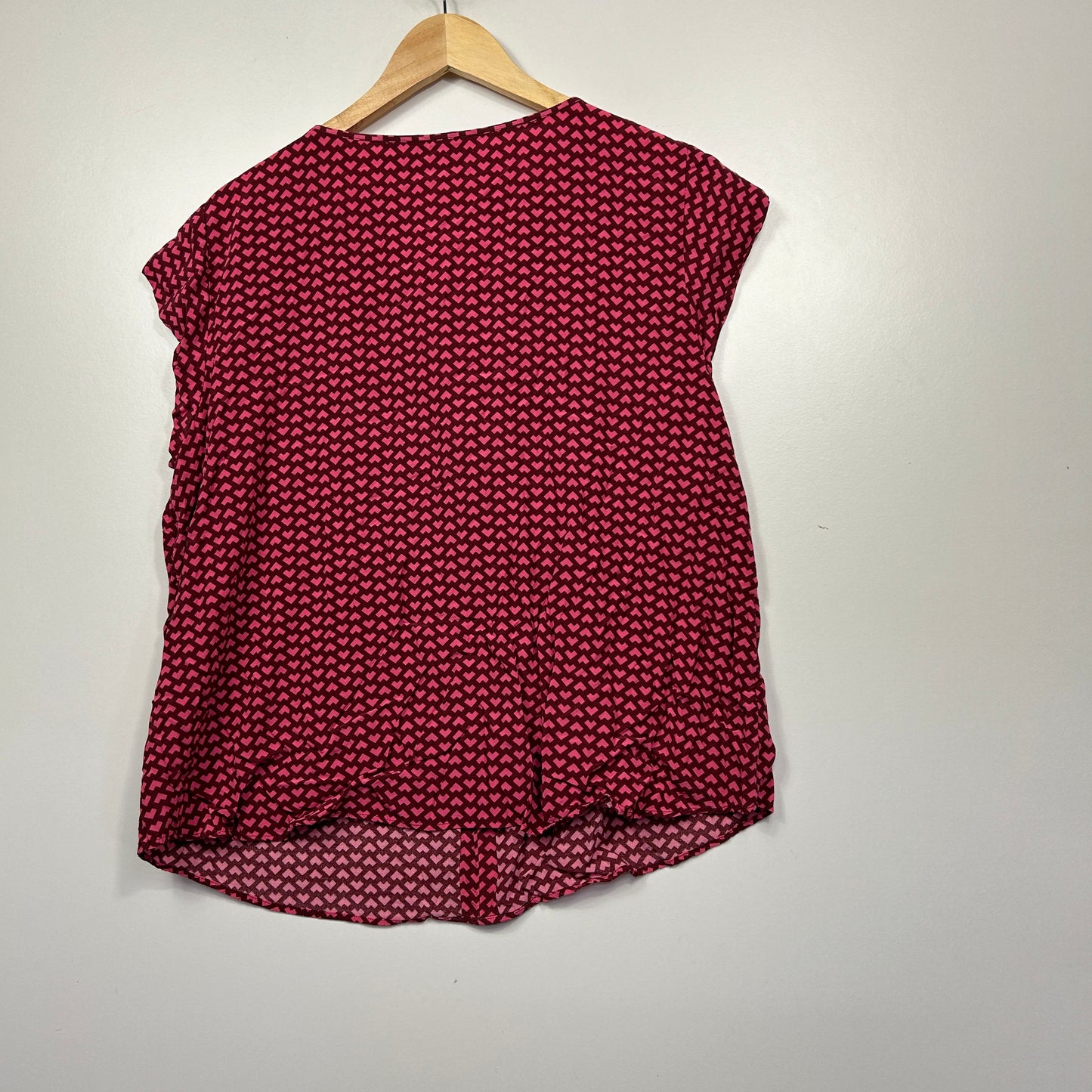 Boden Pink Geometric Print Top - Size 16