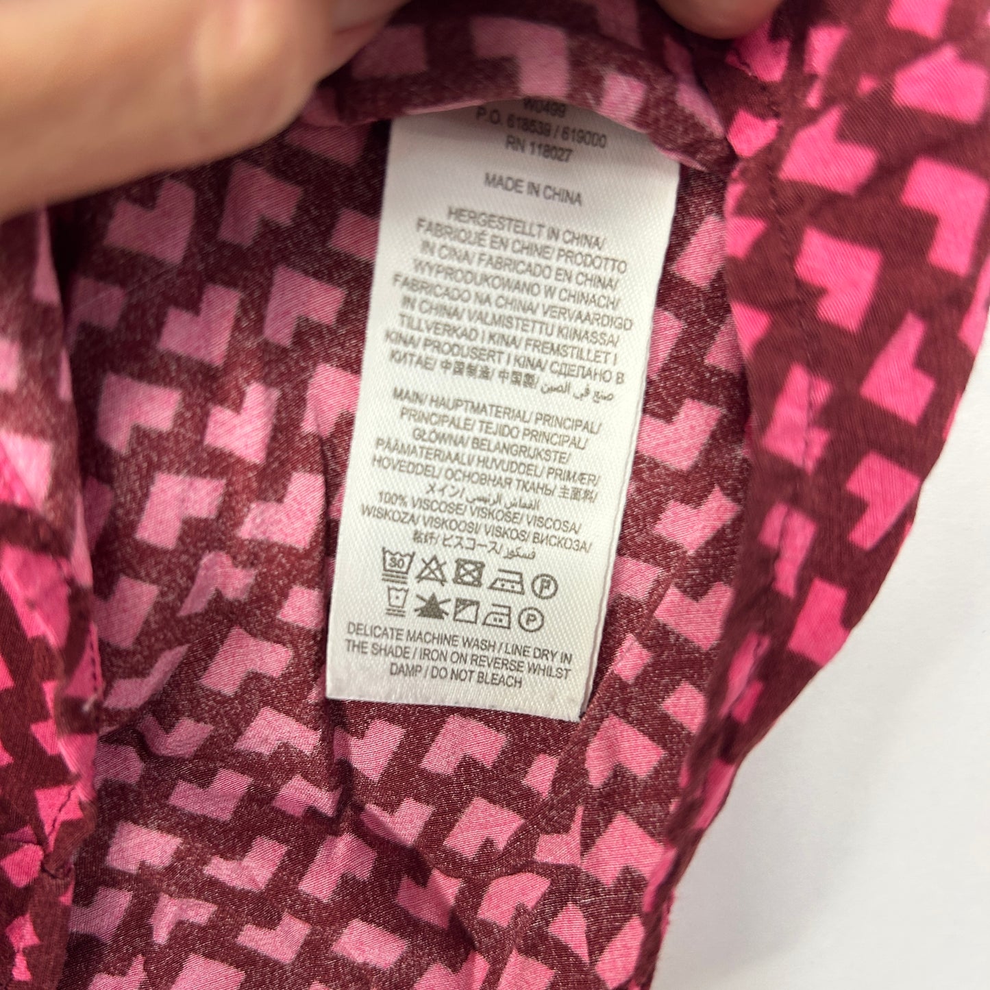 Boden Pink Geometric Print Top - Size 16