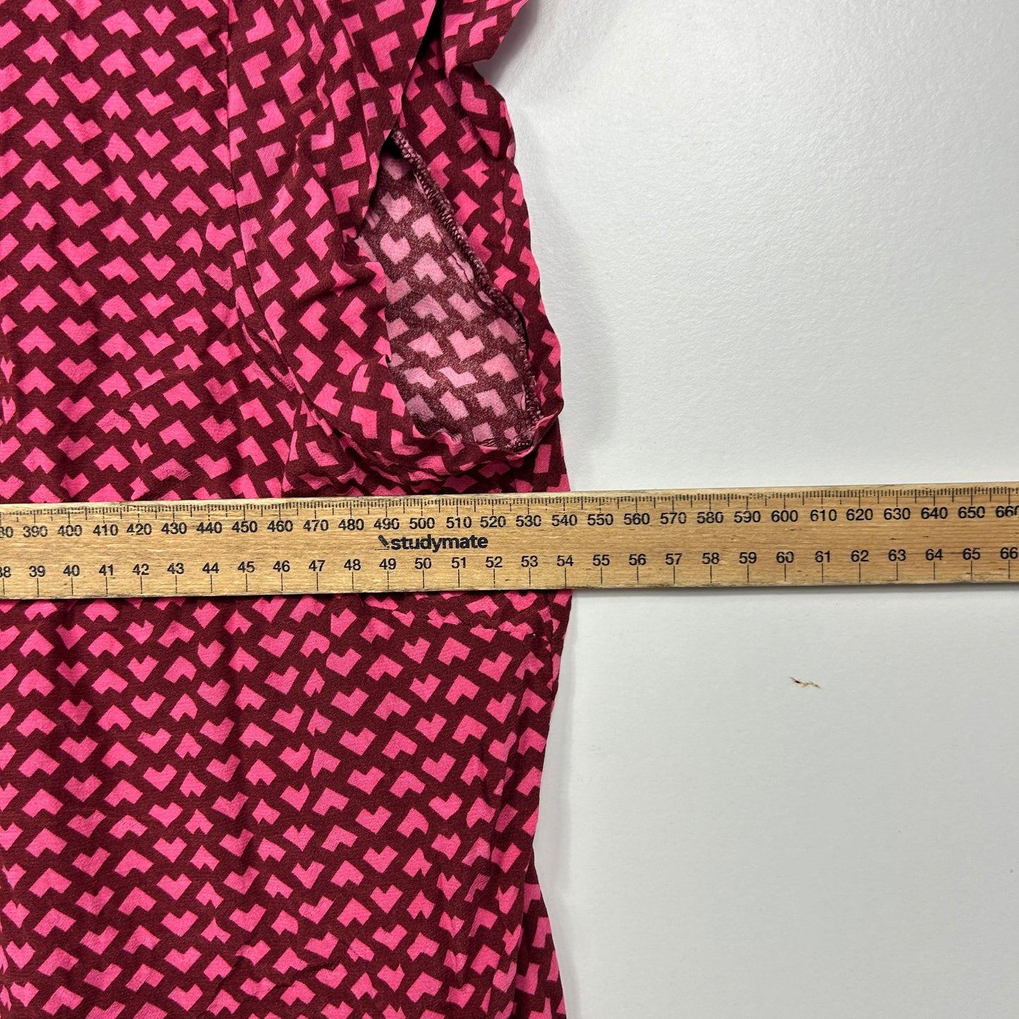 Boden Pink Geometric Print Top - Size 16