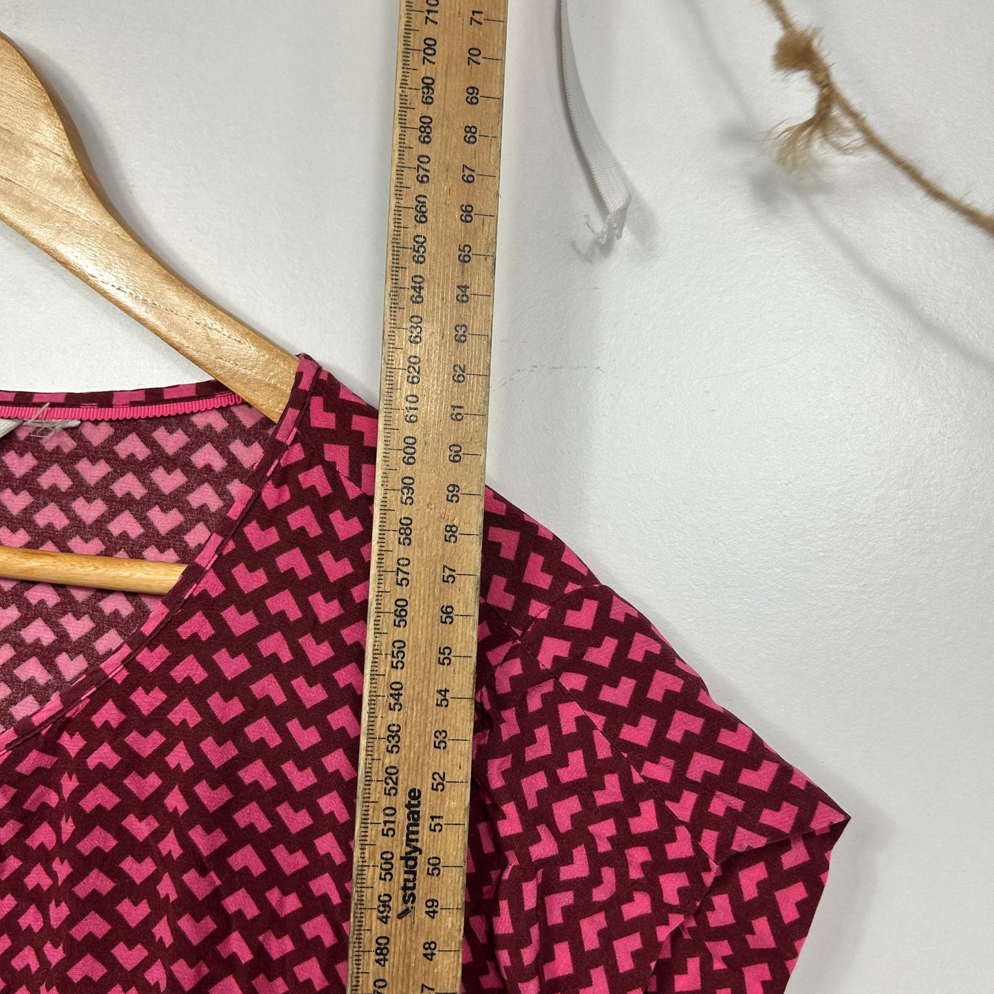 Boden Pink Geometric Print Top - Size 16