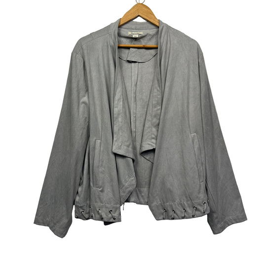 beme Jacket Size 26 grey Suede Feel Waterfall Open Front