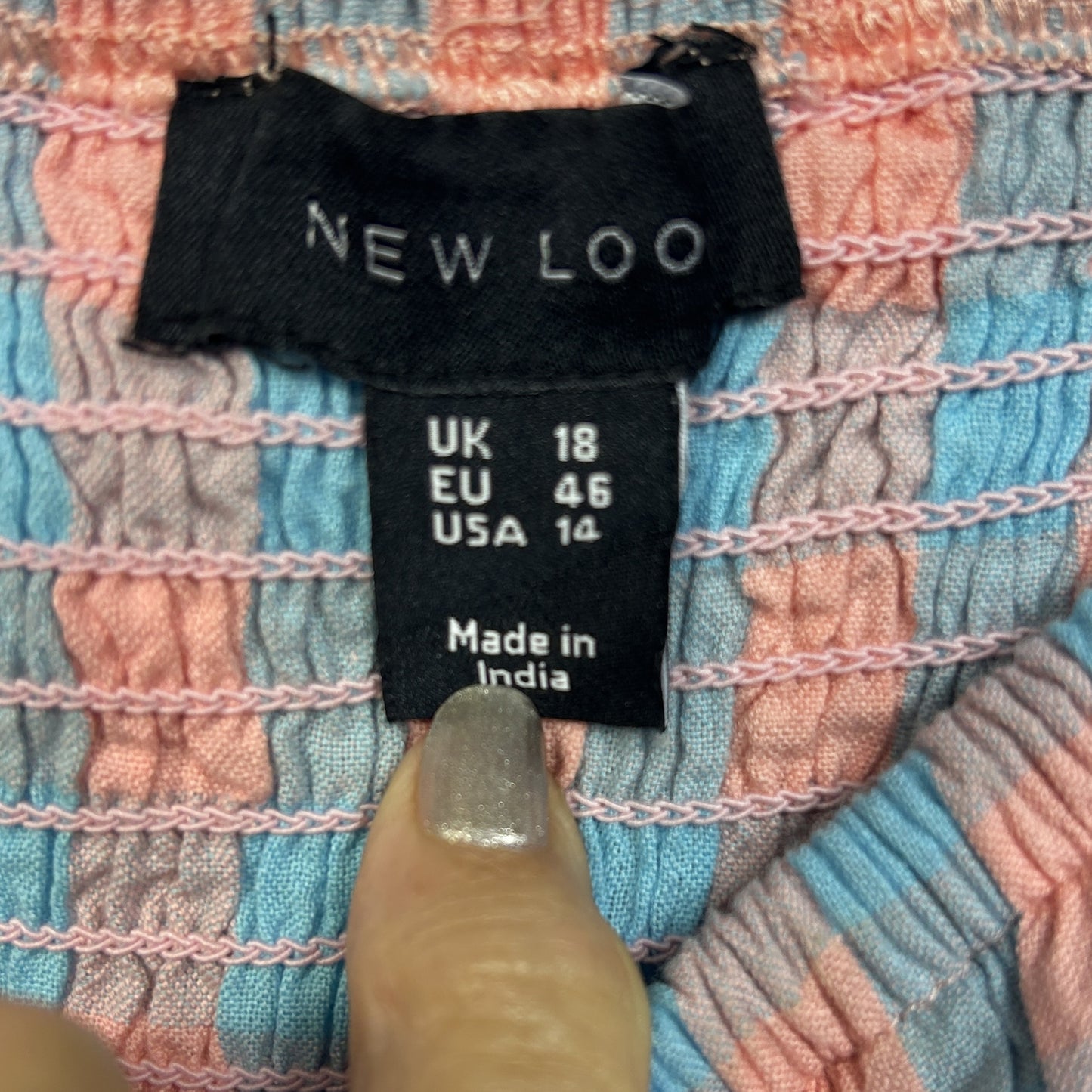 New Look Multicoloured Gingham Check Cotton Dress - Size 18