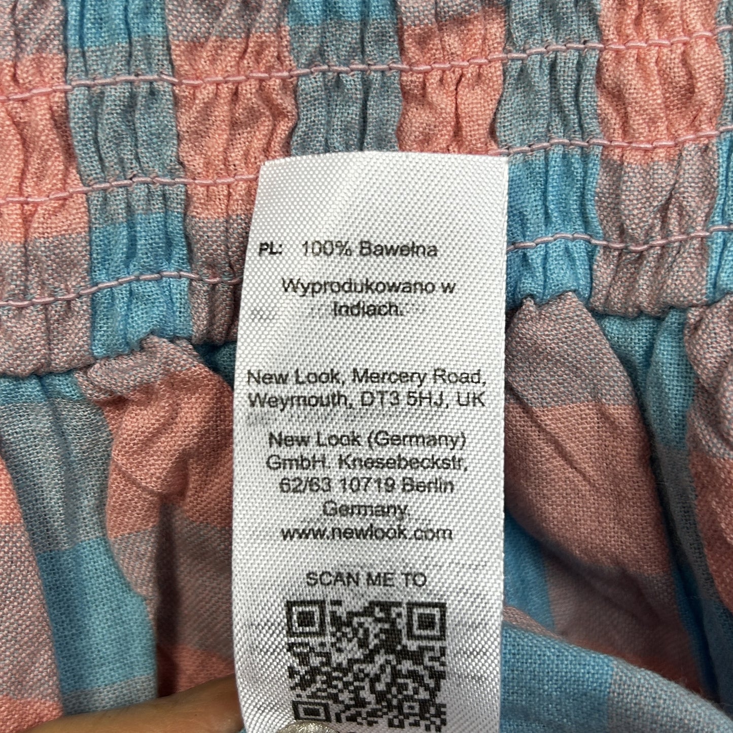 New Look Multicoloured Gingham Check Cotton Dress - Size 18