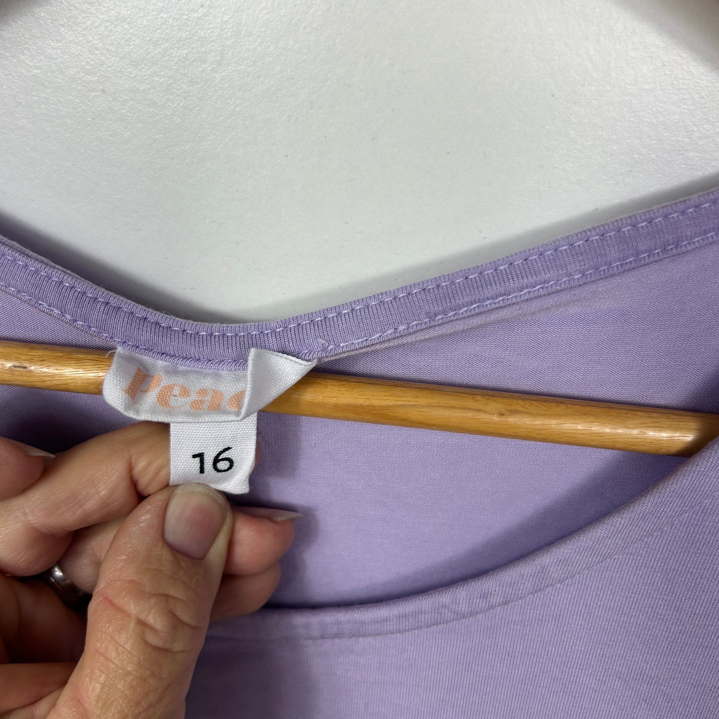 Peach Lilac Smock Top - Size 16