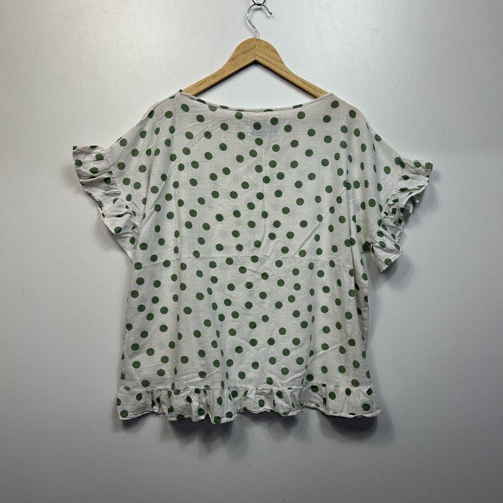 Carolina White Spot Cotton Top - Size M/L