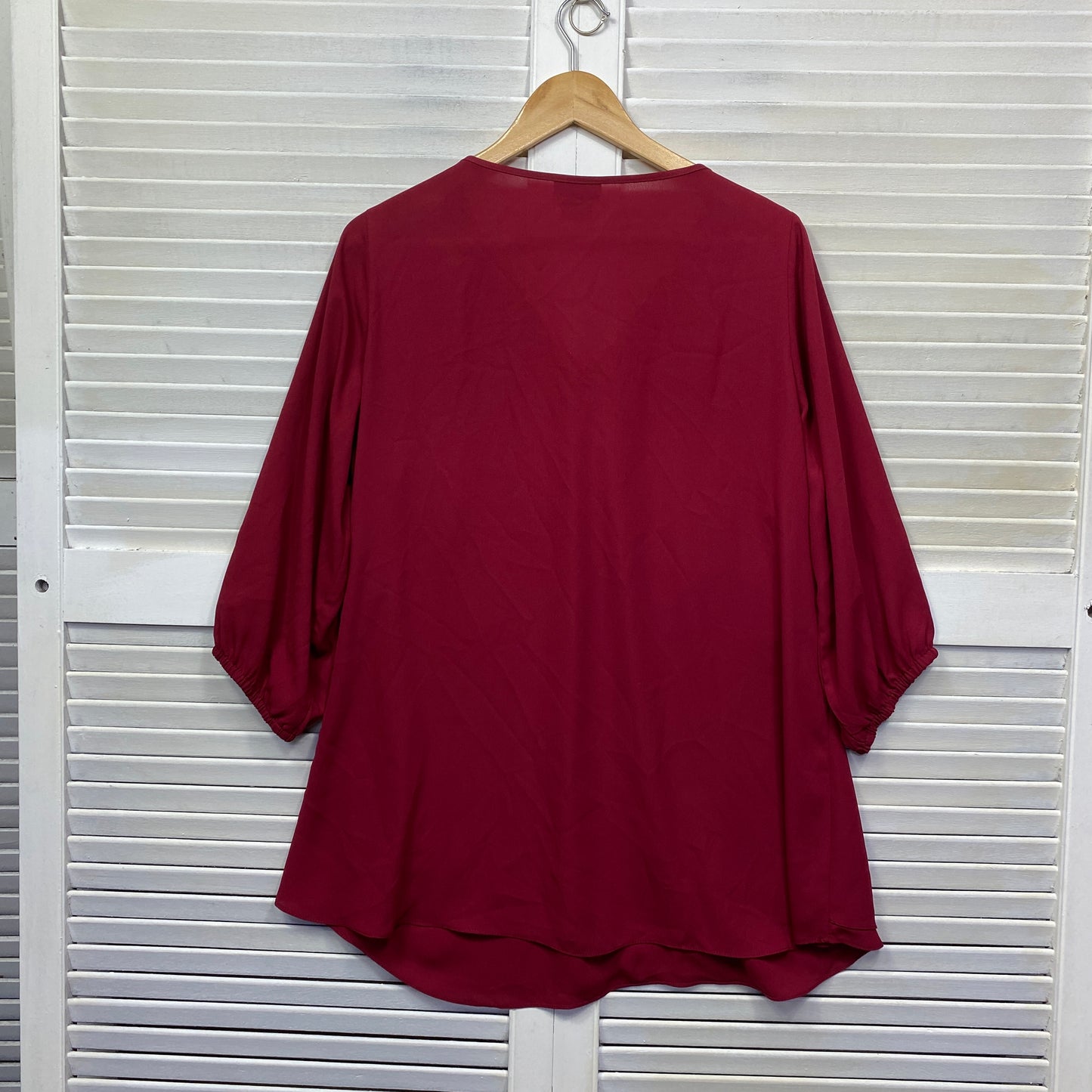 City Chic Top Size 16 Plus Small Red Zip Up Neckline