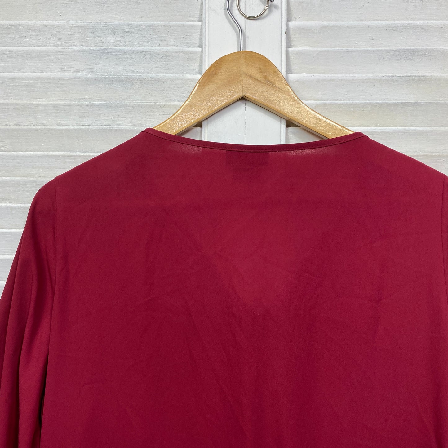 City Chic Top Size 16 Plus Small Red Zip Up Neckline