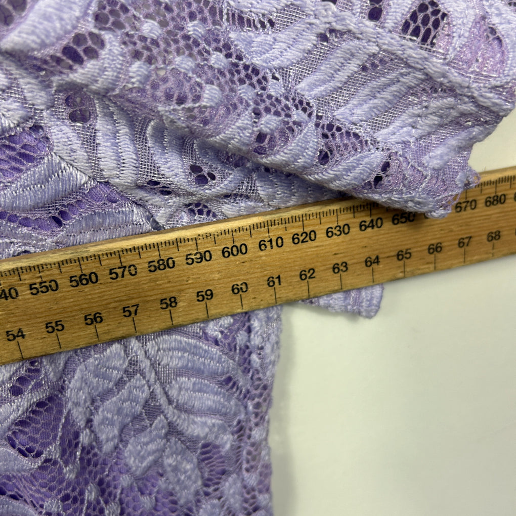 Millers Lilac Lace Overlay Short Sleeve Top - Size 22