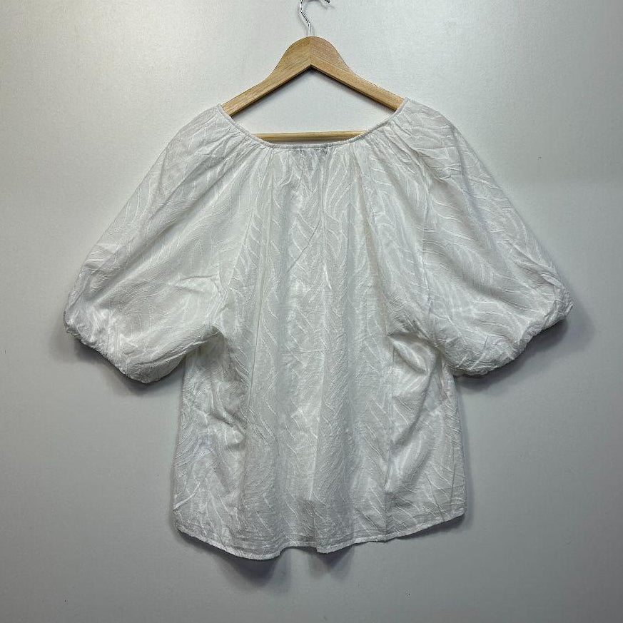 Suzanne Grae White Cotton Top - Size 20